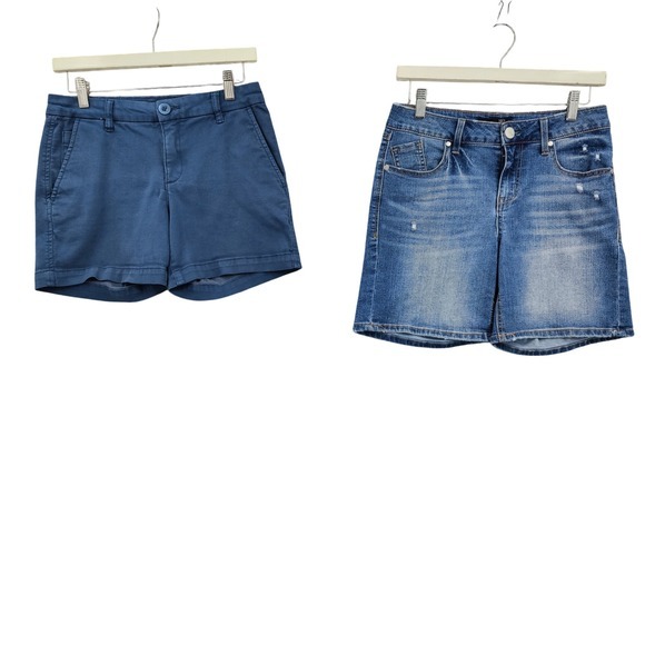 Kut from the Kloth Pants - Kut‎ from the Kloth 1822 Denim Womens Casual Shorts Lot 2 Size 4 Blue Distressed